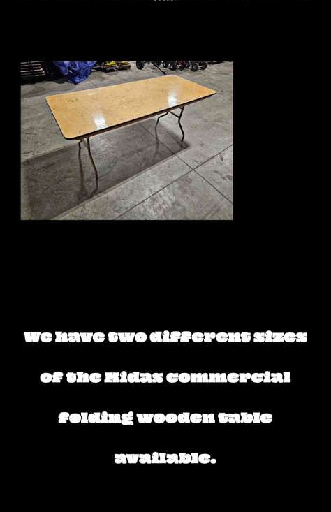 Midas Commercial Folding Wooden Table Rental